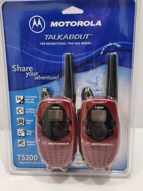 NIB VTG Motorola "TALKABOUT" T5200 AA 2-Mile 14-Channel FRS Two-Way Radio PAIR